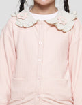 Little M Cardigan Texture Kerah Bunga 2 Jaket Anak Perempuan