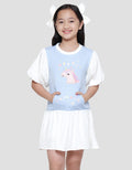 Little M Unicorn Balloon Sleeve Midi Dress for Girls