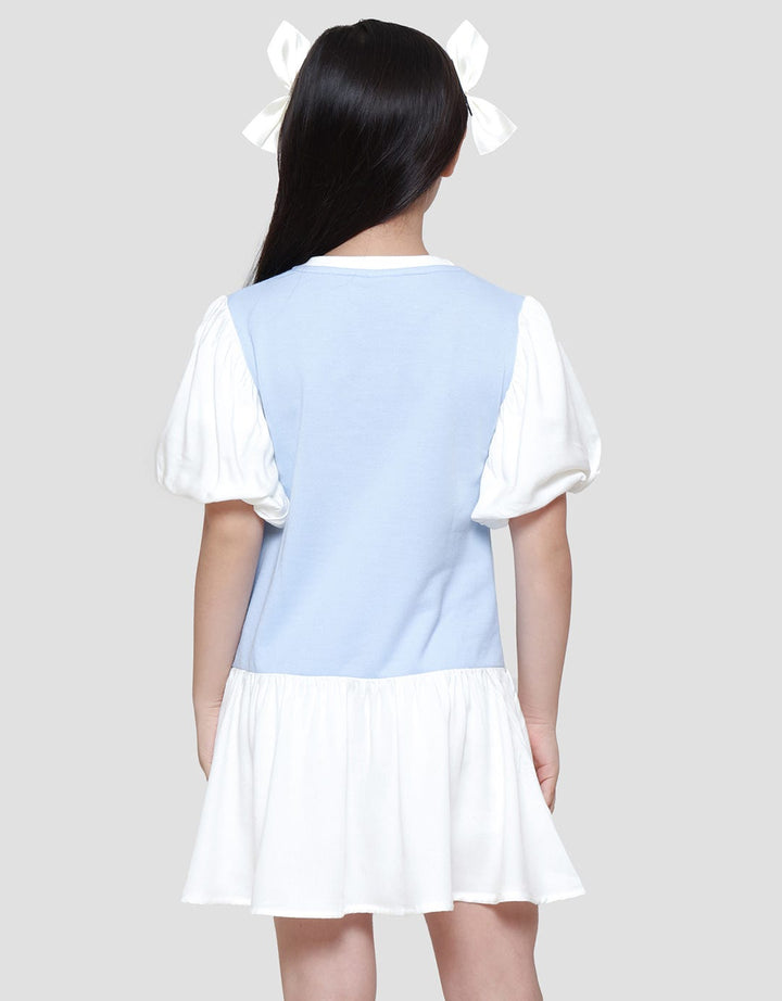 Little M Unicorn Lengan Balon Midi Dress Anak Perempuan