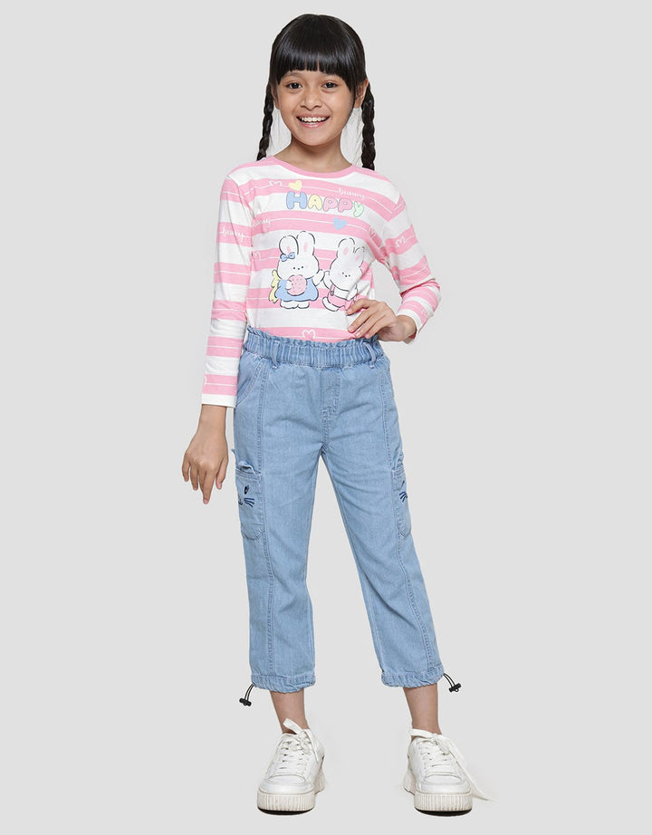 Little M Bordir Kucing Celana Jogger Anak Perempuan