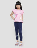 Little M Dino Leggings Set Pakaian Anak Perempuan