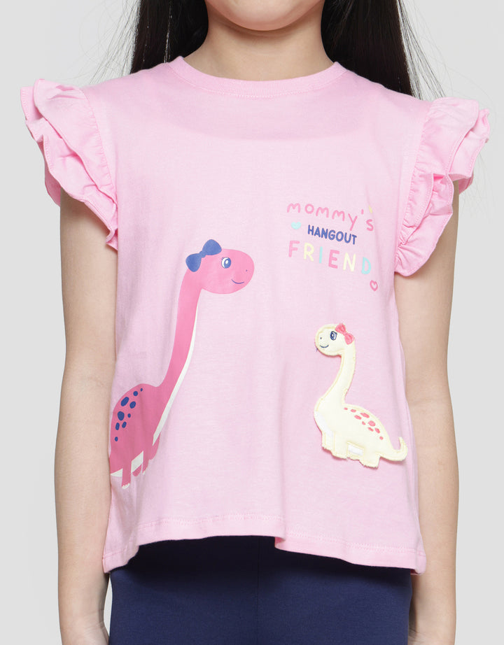 Little M Dino Leggings Set Pakaian Anak Perempuan