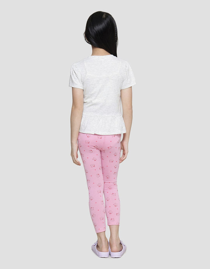 Little M Cat Leggings Set Pakaian Anak Perempuan