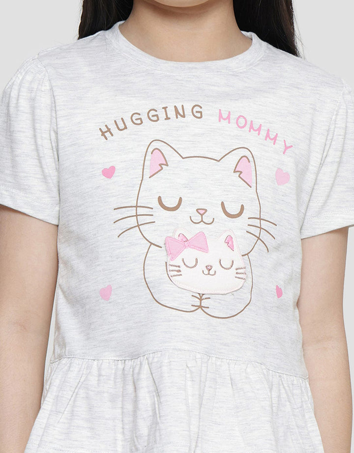 Little M Cat Leggings Set Pakaian Anak Perempuan