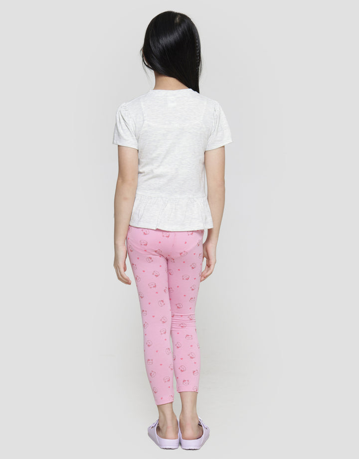 Little M Cat Leggings Set Pakaian Anak Perempuan