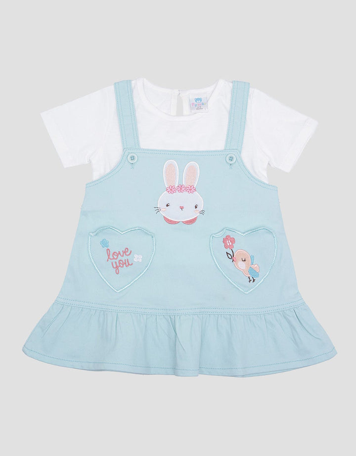 Pipiniko Bunny Love You Overall Dress Anak Perempuan