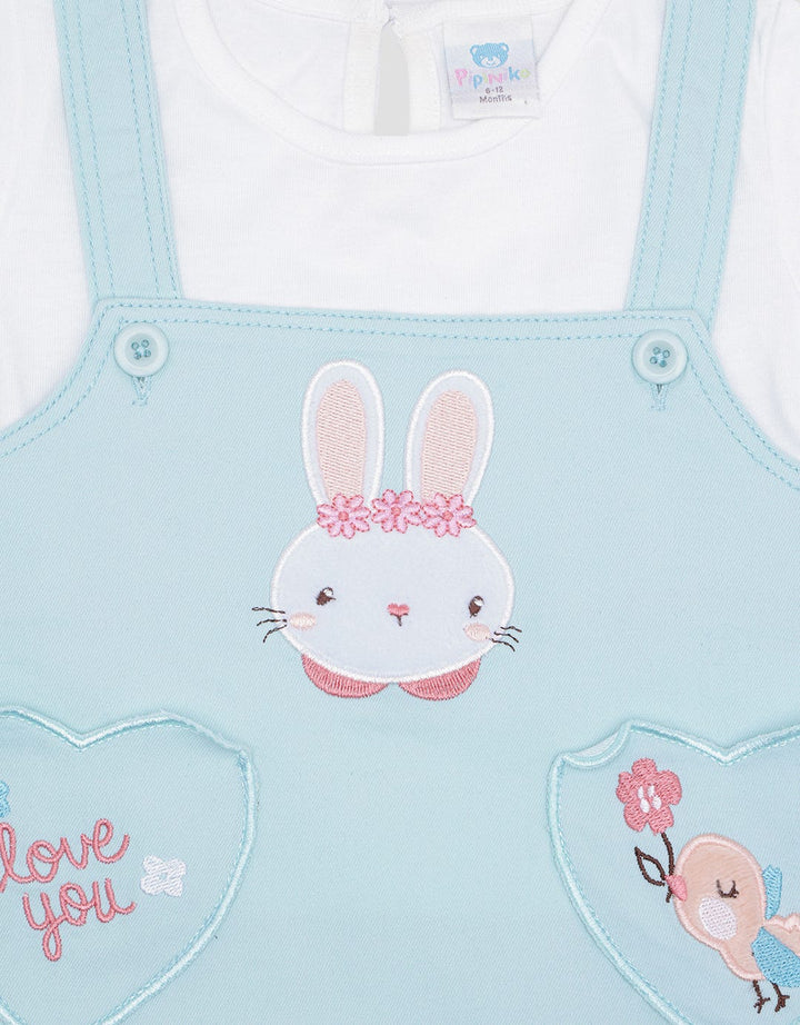 Pipiniko Bunny Love You Overall Dress Anak Perempuan