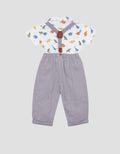 Pipiniko Formal Suspender Fp Dino Baju Set Anak Laki-Laki