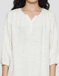 St. Yves V Neck Rubb Sleeve Blouse Wanita