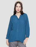 St. Yves Blouse 7/8 Poly Rayon Crinkle Wanita