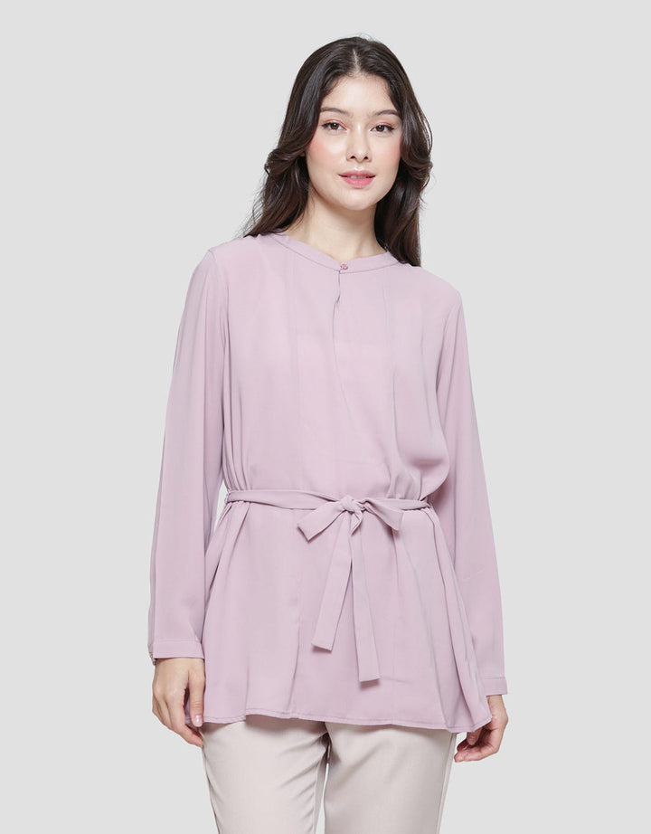 St. Yves Poly Tunic Belt Blouse Wanita