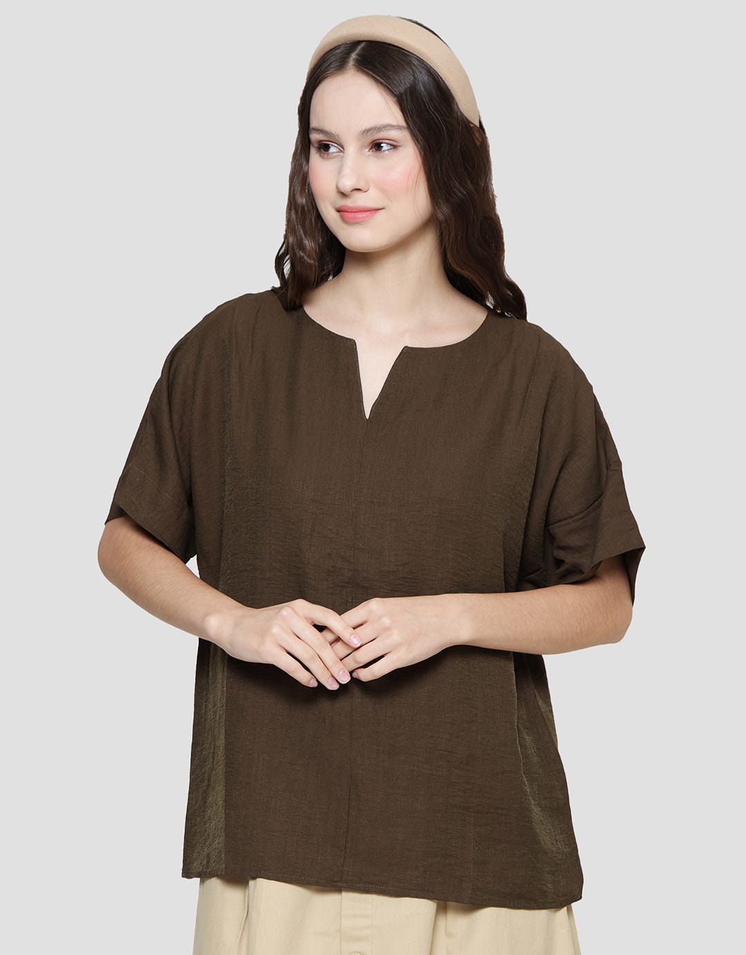 St. Yves Turn Up Women's Short Sleeve Blouse