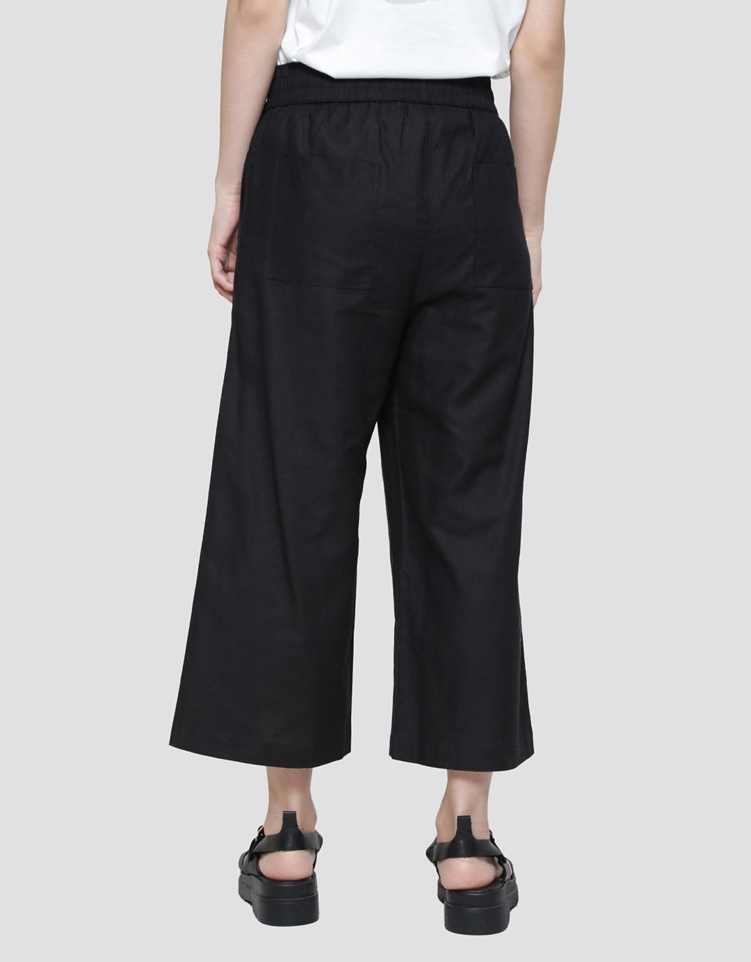 St. Yves Poly Linen Waistband Straps Women's Culottes