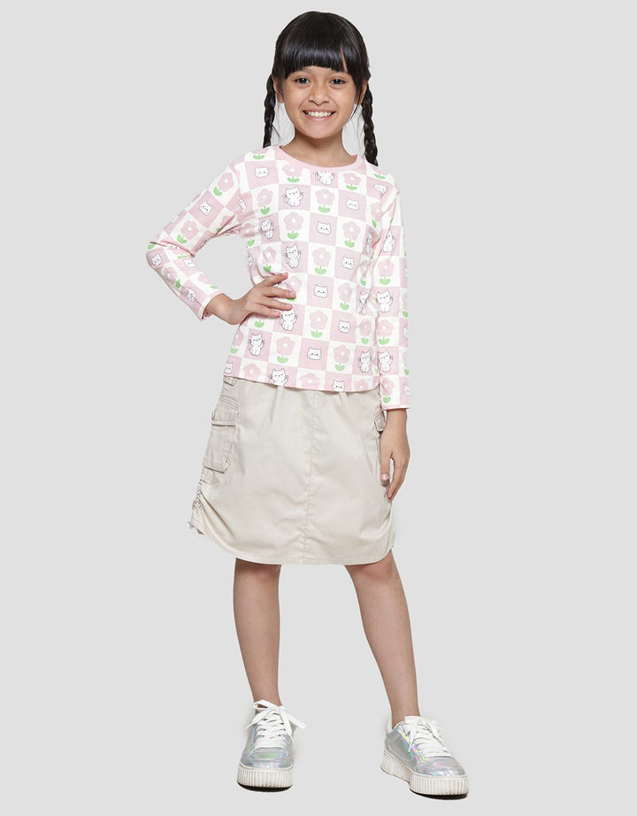 Little M Cat Flower Kaos Anak Perempuan