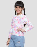 Little M Print Colorful Bunny Cherry Box Girls T-shirt