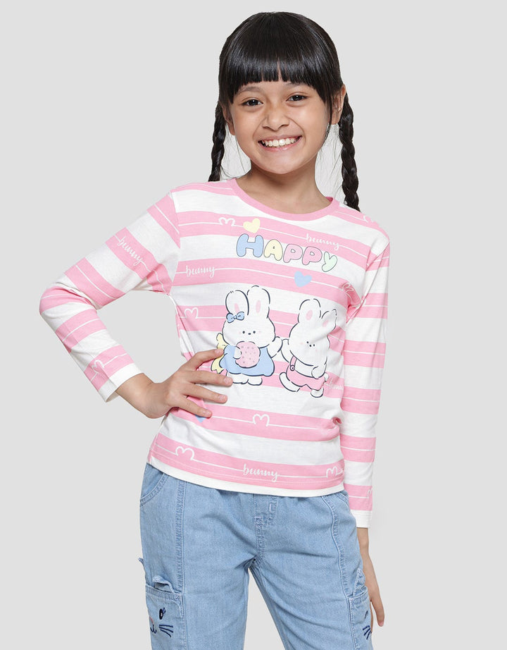 Little M Happy Two Rabbit Girls T-Shirt