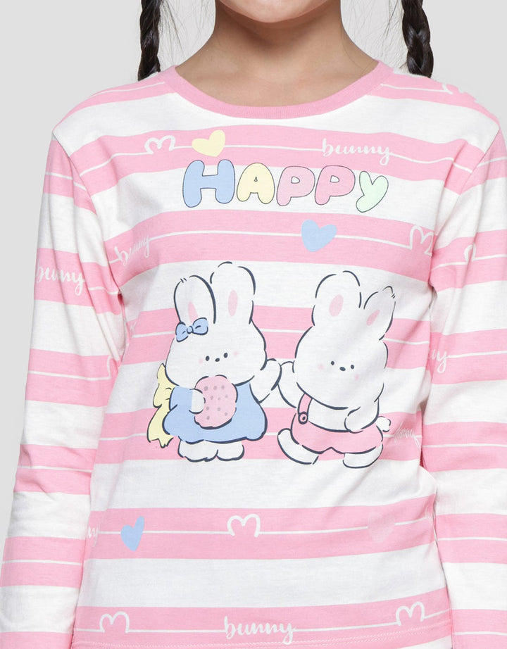 Little M Happy Two Rabbit Girls T-Shirt