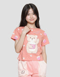 Aero Bear Popcorn Girls Short Sleeve T-Shirt