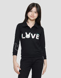 Aero Bunny Collar Chenille Bottom Rib Sweater Girls