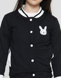 Aero Velvet Embroidered Bunny Jacket for Girls