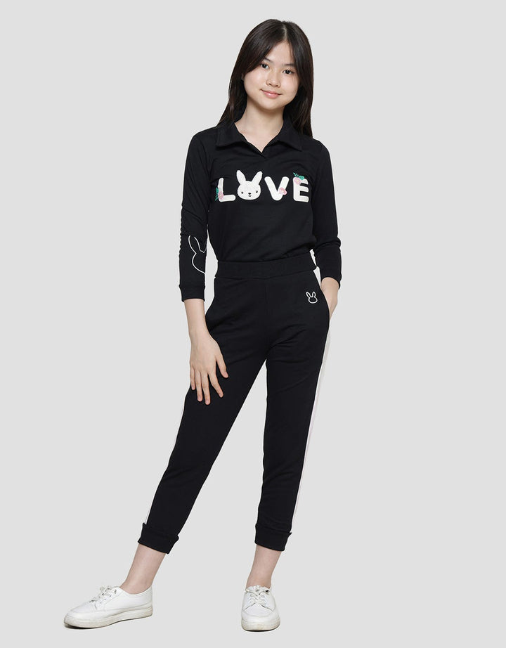Aero List Samping Bunny Outline Jogger Anak Perempuan