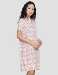 Nevada Dots Full Midi Dress Lengan Pendek Wanita