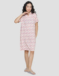 Nevada Dots Full Midi Dress Lengan Pendek Wanita