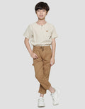 Little M  Woven Rib Tali Carpenter Celana Panjang Anak Laki-laki