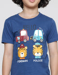 Little M Hello Police Print Baju Setelan Anak Laki-laki