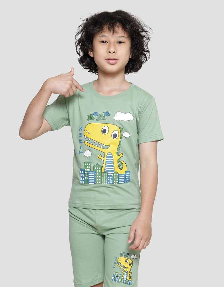 Little M Trex Animal Baju Setelan Anak Laki-laki
