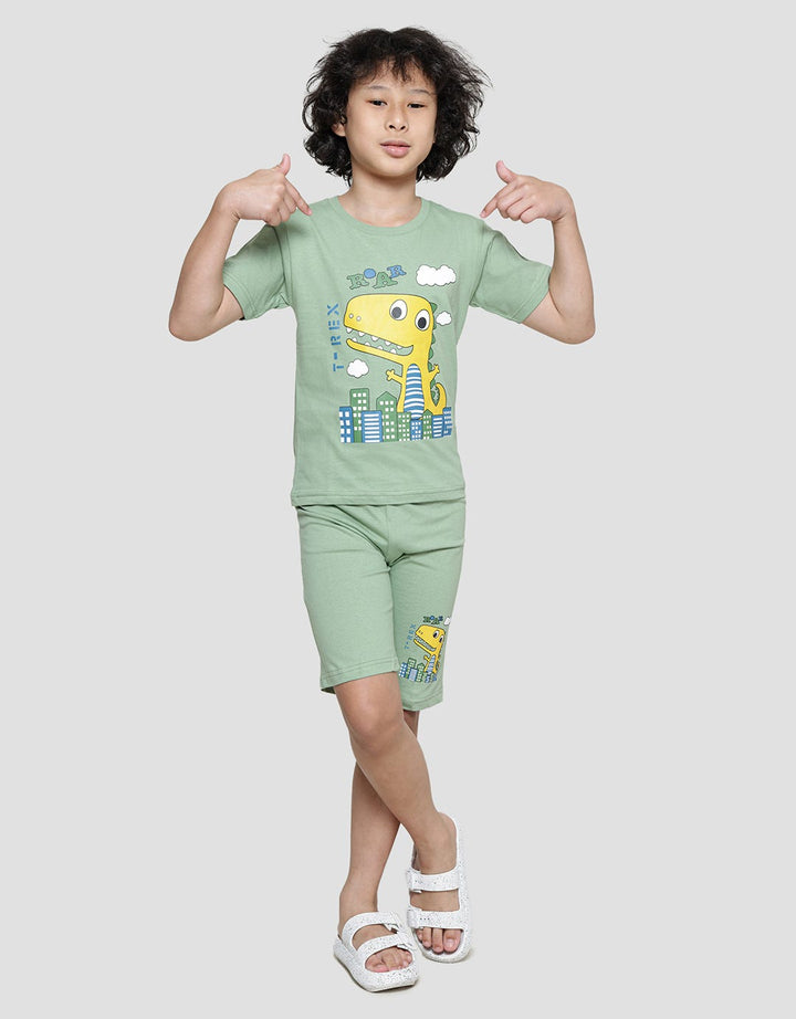 Little M Trex Animal Baju Setelan Anak Laki-laki