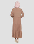 Annisa Rneck Tiered Rayon Maxi Dress Wanita