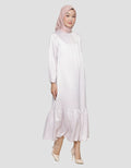 Annisa Satin Print Poly Geo Long Sleeve Maxi Dress Women