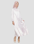 Annisa Satin Print Poly Geo Long Sleeve Maxi Dress Women