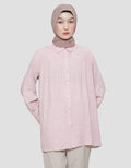 Annisa Rayon Slub With Gather In Front Chest Kemeja Wanita