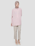 Annisa Rayon Slub With Gather In Front Chest Kemeja Wanita