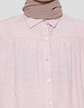 Annisa Rayon Slub With Gather In Front Chest Kemeja Wanita