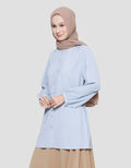 Annisa Kemeja Lengan Panjang Textured Basic With Belt Wanita