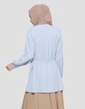 Annisa Kemeja Lengan Panjang Textured Basic With Belt Wanita