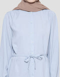 Annisa Kemeja Lengan Panjang Textured Basic With Belt Wanita