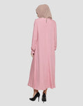 Annisa Rayon Plat Neckline Halfmoon Ruffle Gamis Wanita