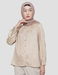Annisa Tencel With Gathers Kemeja Lengan Panjang Wanita