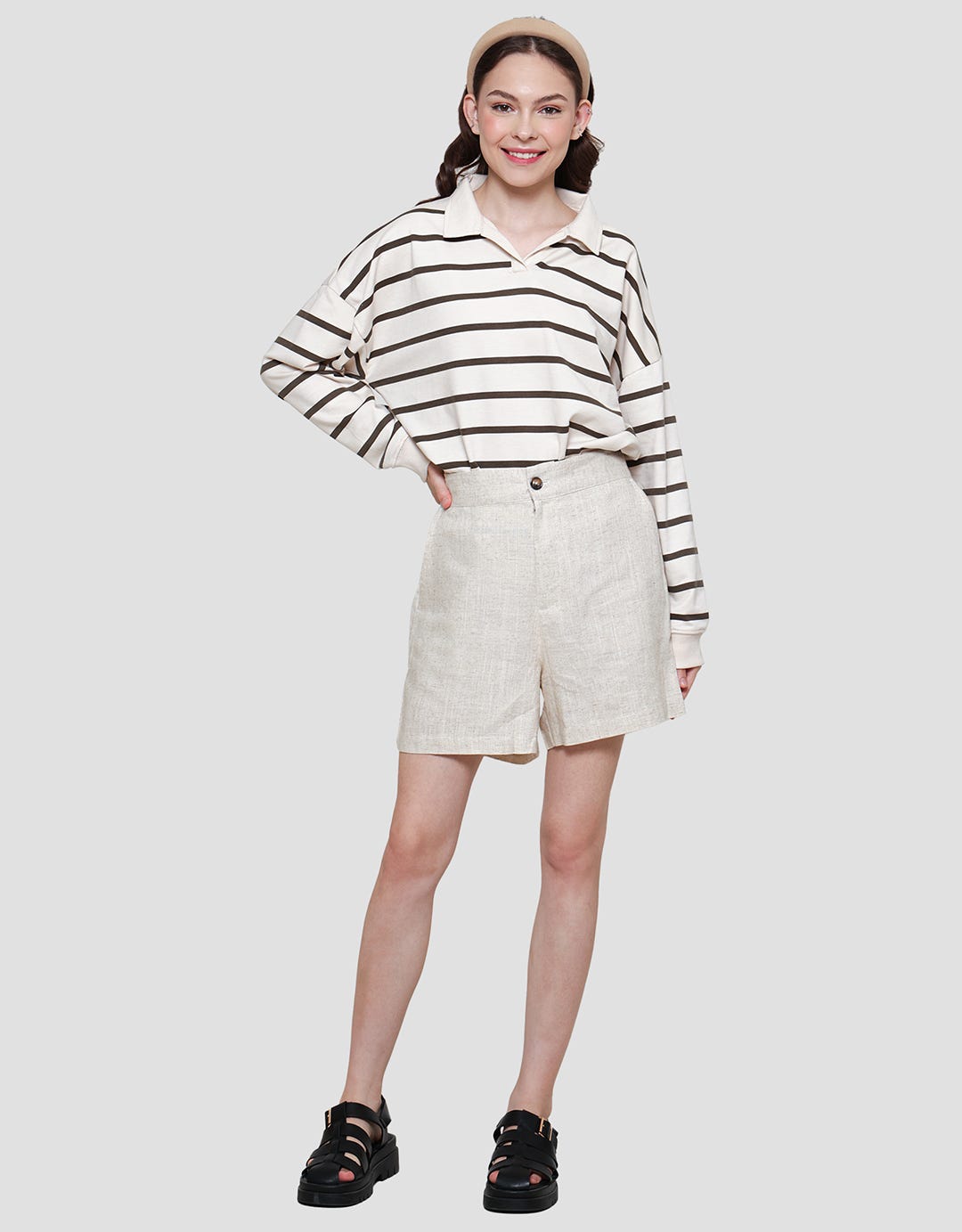 Connexion Linen Blend Celana Pendek Wanita