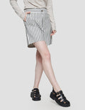 Connexion Linen Stripe Celana Pendek Wanita