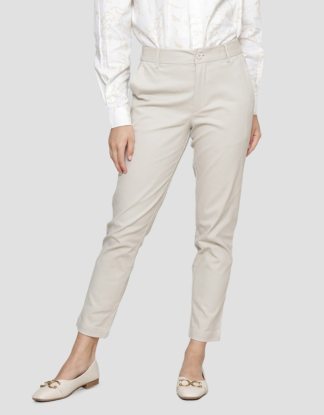 Connexion Twill Stretch Back Elastic Hidden  Celana Chinos Panjang Wanita