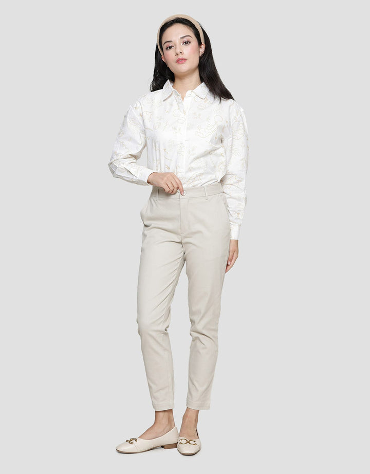 Connexion Twill Stretch Back Elastic Hidden  Celana Chinos Panjang Wanita