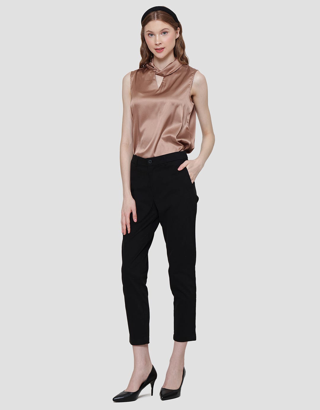 Connexion Twill Stretch Back Elastic Hidden  Celana Chinos Panjang Wanita