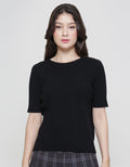 Connexion Flat Knit Kaos Lengan Pendek Wanita