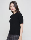 Connexion Flat Knit Kaos Lengan Pendek Wanita