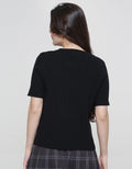 Connexion Flat Knit Kaos Lengan Pendek Wanita